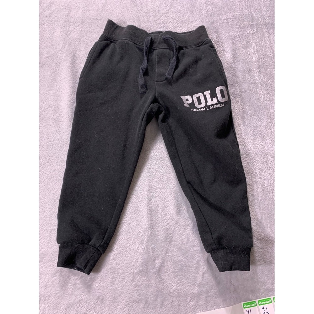 Polo Ralph Lauren Toddler Boys Fleece Jogger Pants Black Size 4 Cotton Blend